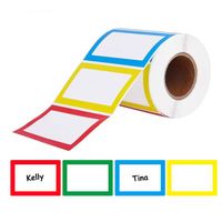 Hot Roll Red Green Blue Yellow Four-color Frame Cartoon Name Tape main image 1