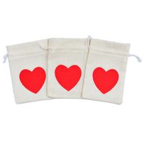Fashion Heart Shape Imitation Linen Daily Gift Bags 1 Piece main image 3