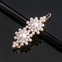 Fashion Butterfly Bow Knot Imitation Pearl Alloy Hair Clip 1 Piece sku image 5