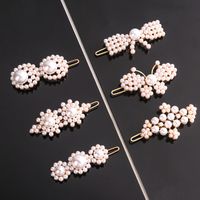 Fashion Butterfly Bow Knot Imitation Pearl Alloy Hair Clip 1 Piece main image 1