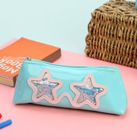 New Triangle Quicksand Sequins Pencil Case Glasses Sequin Pencil Case Student Stationery Glasses Pencil Case Factory Wholesale sku image 5