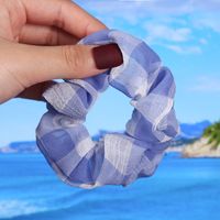 Fashion Plaid Polka Dots Cloth Net Yarn Rib-knit Hollow Out Hair Tie 1 Piece sku image 21