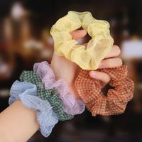 Fashion Plaid Polka Dots Cloth Net Yarn Rib-knit Hollow Out Hair Tie 1 Piece main image 6