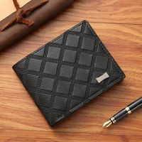 Men's Lingge Pu Leather Open Wallets sku image 3