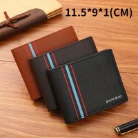 Men's Stripe Pu Leather Open Wallets main image 1
