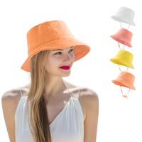 Mujeres Moda Color Sólido Impresión Aleros Anchos Sombrero De Copa main image 6