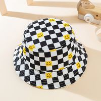 Kinder Unisex Mode Gitter Lächelndes Gesicht Drucken Bucket Hat sku image 4