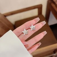 1 Pair Sweet Star Moon Mixed Materials Tassel Inlay Artificial Gemstones Women's Drop Earrings main image 3