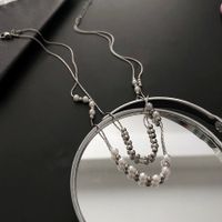 Fashion Geometric Titanium Steel Plating Artificial Pearls Layered Necklaces main image 5