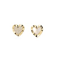 Moda Forma De Corazón Cobre Embutido Piedras Preciosas Artificiales Diamantes De Imitación Pendientes 1 Par main image 5