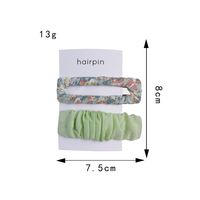 Sweet Flower Cloth Metal Printing Pleated Hair Clip 2 Pieces main image 5