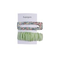 Sweet Flower Cloth Metal Printing Pleated Hair Clip 2 Pieces main image 4