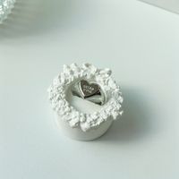 Einfacher Stil Brief Herzform Kupfer Überzug Offener Ring 1 Stück sku image 2