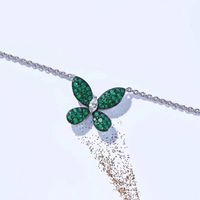 Fashion Butterfly Copper Inlay Zircon Pendant Necklace 1 Piece sku image 1