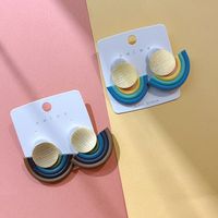 1 Pair Fashion Rainbow Soft Clay Patchwork Women's Drop Earrings main image 5