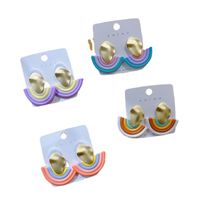 1 Pair Fashion Rainbow Soft Clay Patchwork Women's Drop Earrings main image 3