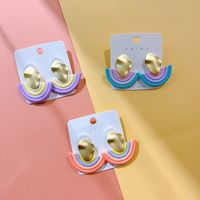 1 Pair Fashion Rainbow Soft Clay Patchwork Women's Drop Earrings main image 2