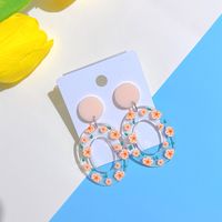 1 Pair Simple Style Oval Flower Arylic Women's Chandelier Earrings sku image 6