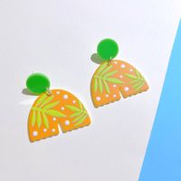 1 Pair Sweet Leaf Dragonfly Arylic Flowers Women's Drop Earrings sku image 4