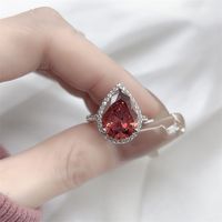 1 Piece Fashion Water Droplets Copper Inlay Zircon Women's Open Ring main image 1