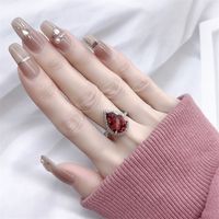 1 Piece Fashion Water Droplets Copper Inlay Zircon Women's Open Ring main image 5