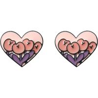 1 Pair Cute Heart Shape Flower Metal Enamel Women's Ear Studs main image 4