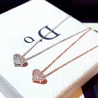 Simple Style Heart Shape Copper Inlay Rhinestones Pendant Necklace 1 Piece main image 4
