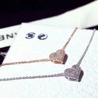 Simple Style Heart Shape Copper Inlay Rhinestones Pendant Necklace 1 Piece main image 3