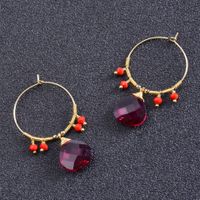 Original Design Water Droplets Stainless Steel Artificial Gemstones Plating Drop Earrings 1 Pair main image 5