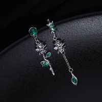 Fashion Flower Copper Plating Inlay Artificial Gemstones Women's Earrings Necklace sku image 1
