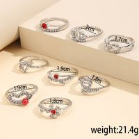 1 Set Fashion Round Heart Shape Alloy Plating Inlay Artificial Gemstones Women's Rings main image 5