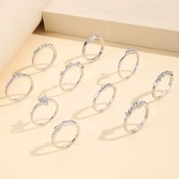 1 Set Fashion Round Heart Shape Alloy Plating Inlay Artificial Gemstones Women's Rings sku image 3