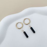 Fashion Geometric Stainless Steel Plating Natural Stone Drop Earrings 1 Pair sku image 5
