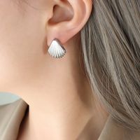 Fashion Shell Titanium Steel Plating Earrings Necklace sku image 2