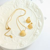 Fashion Shell Titanium Steel Plating Earrings Necklace main image 1