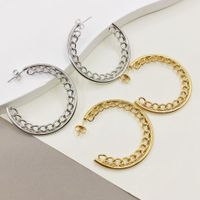 1 Pair Fashion C Shape Plating Stainless Steel Earrings main image 5