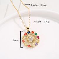 Fashion Round Oval Heart Shape Copper Inlaid Zircon Pendant Necklace main image 5