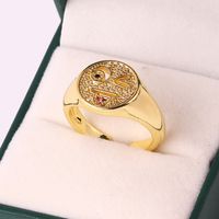 Fashion Smiley Face Copper Inlaid Zircon Rings main image 3