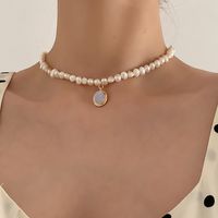 Fashion Oval Alloy Moonstone Pearl Necklace 1 Piece main image 5