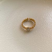 1 Piece Fashion Round Metal Plating Inlay Opal Women's Rings main image 2