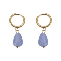 Fashion Water Droplets Stainless Steel Plating Natural Stone Drop Earrings 1 Pair main image 7
