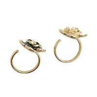 Fashion Flower Copper Enamel Inlay Pearl Rings 1 Piece main image 2