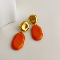1 Pair Fashion Oval Alloy Plating Women's Drop Earrings sku image 4