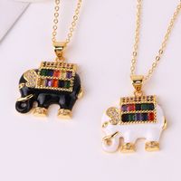 Fashion Elephant Copper Inlaid Zircon Pendant Necklace 1 Piece main image 6