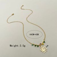 Fashion Sun Stainless Steel Plating Artificial Crystal Pendant Necklace main image 2
