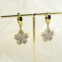 Sweet Flower Stainless Steel Plating Drop Earrings 1 Pair sku image 2