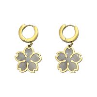 Sweet Flower Stainless Steel Plating Drop Earrings 1 Pair main image 2