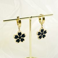 Sweet Flower Stainless Steel Plating Drop Earrings 1 Pair sku image 1