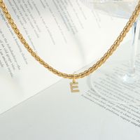 French Style Letter Titanium Steel Copper Plating Inlay Zircon Pendant Necklace 1 Piece main image 3