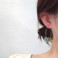 1 Pair Fashion Round Glass Women's Hoop Earrings main image 4